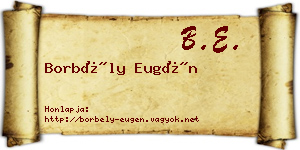 Borbély Eugén névjegykártya